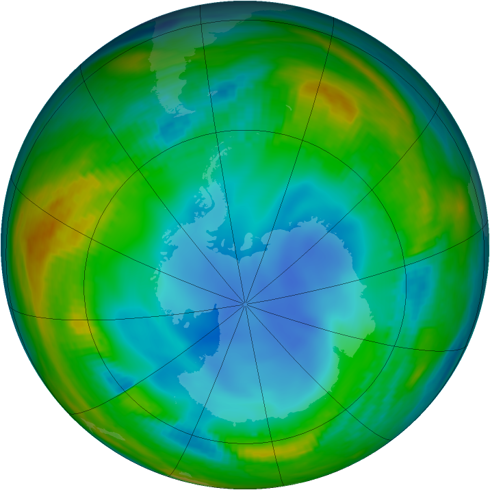 Antarctic ozone map for 17 July 1986
